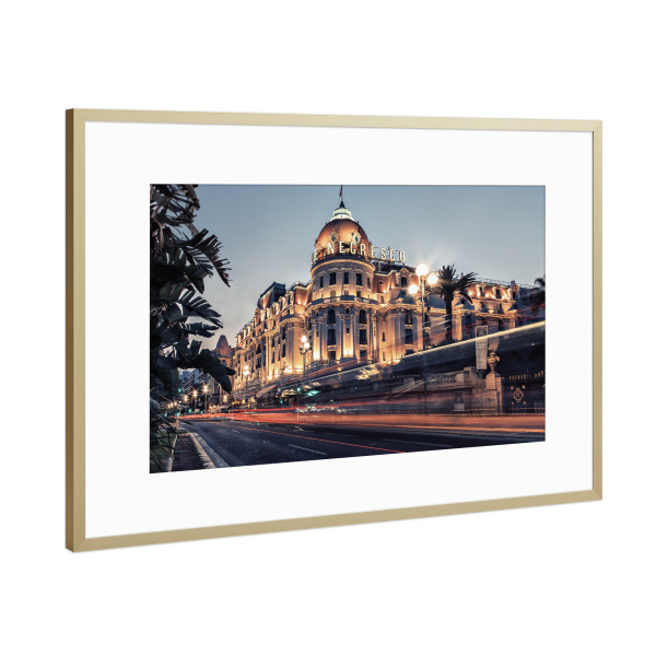 Poster mit Rahmen Gold "Promenade Des Anglais" artboxONE - Städte,Reise,Architektur,Reise / Länder,Städte / Weitere