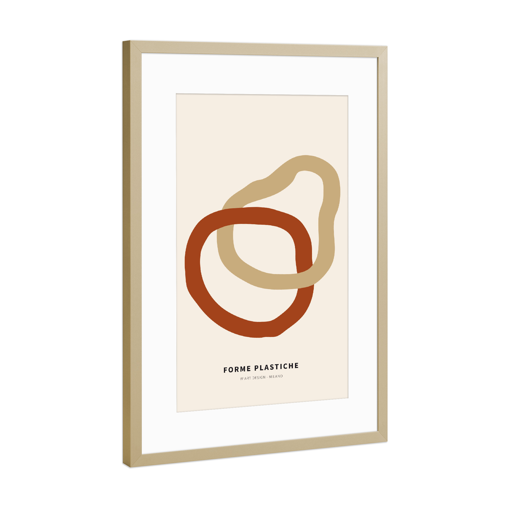 Poster mit Rahmen Gold "FORME PLASTICHE - THE RINGS" artboxONE - Abstrakt,Geometrie