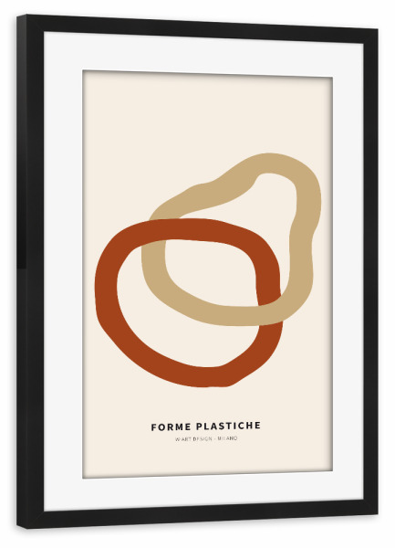 Poster mit Rahmen schwarz "FORME PLASTICHE - THE RINGS" artboxONE - Abstrakt,Geometrie