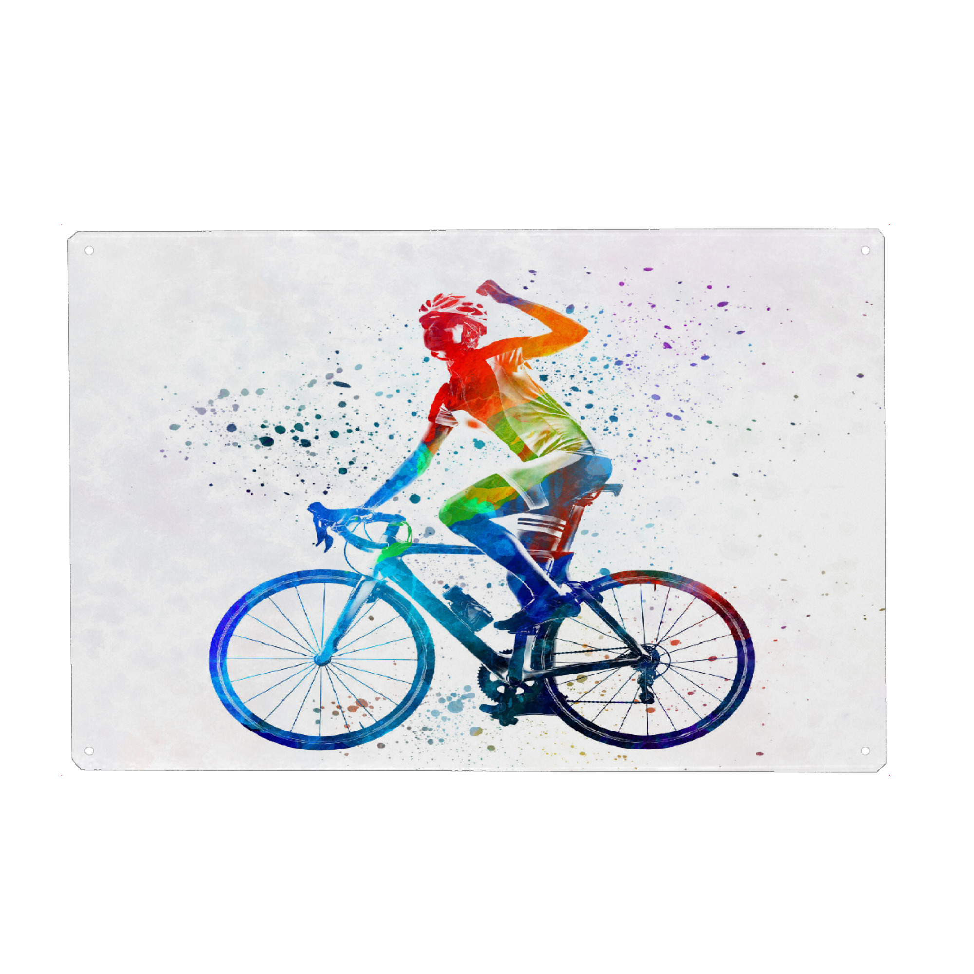 Metall Poster "Woman triathlon cycling -c" artboxONE - Sport