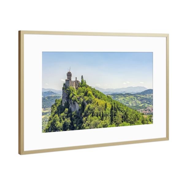 Poster mit Rahmen Gold "San Marino" artboxONE - Städte,Natur,Reise,Architektur,Reise / Länder