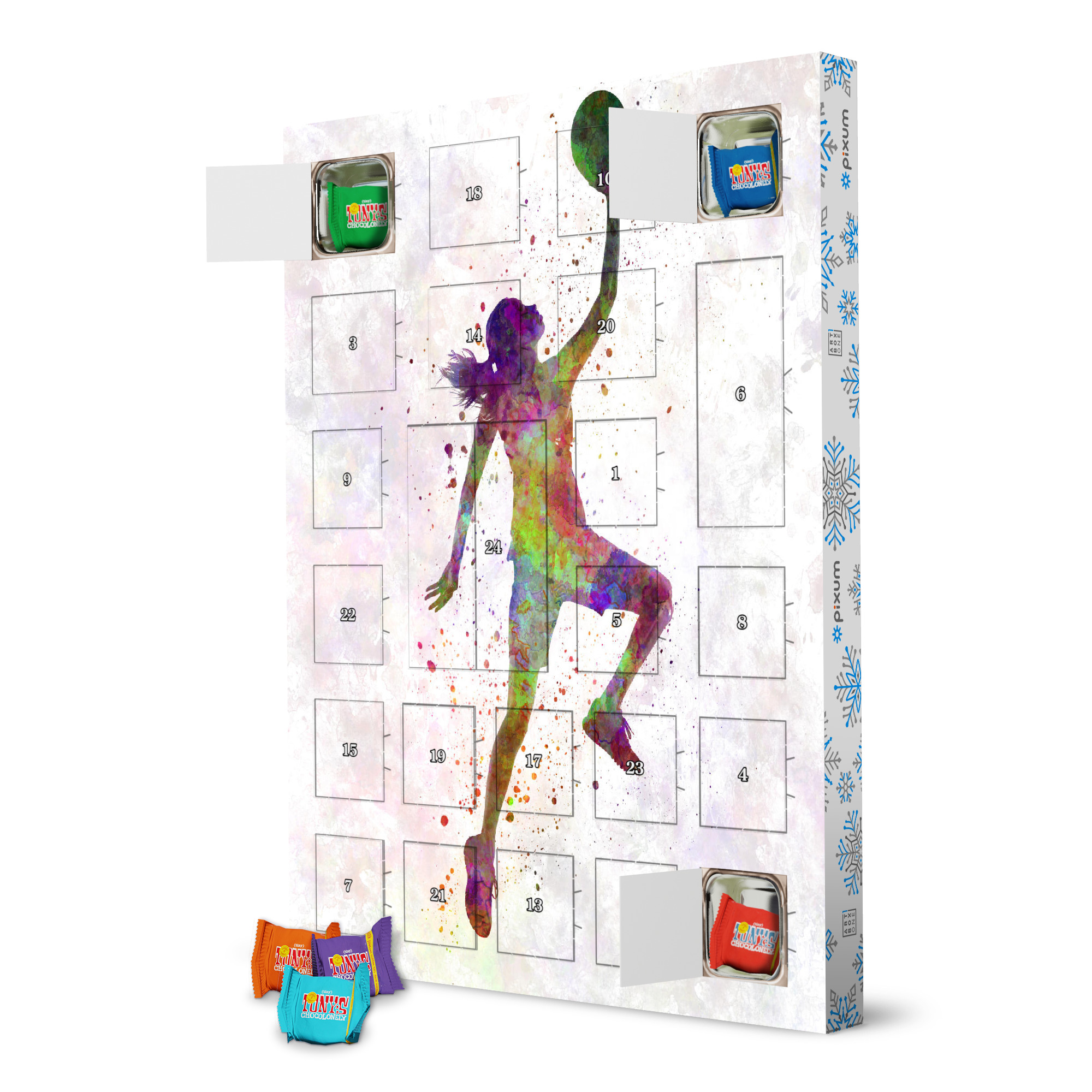 Adventskalender mit Tony's Chocolonely Young woman basketball player-b artboxONE Adventskalender Sport