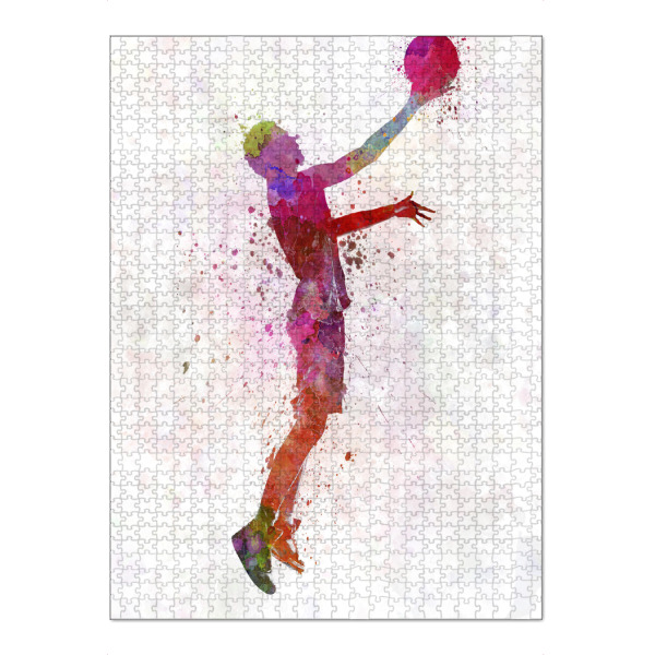 Puzzle Ravensburger "Young man basketball player" artboxONE - Sport - Sport,Sports,Color,Illustration,Ball,Basketball,Court,Scorer,Stadium