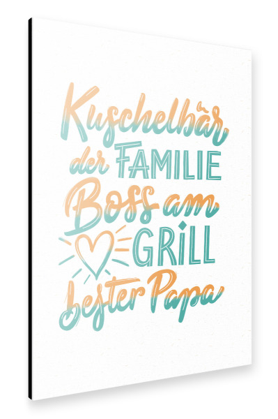 Alu-Dibond "Kuschelbär. Bester Papa" 30x20 cm artboxONE