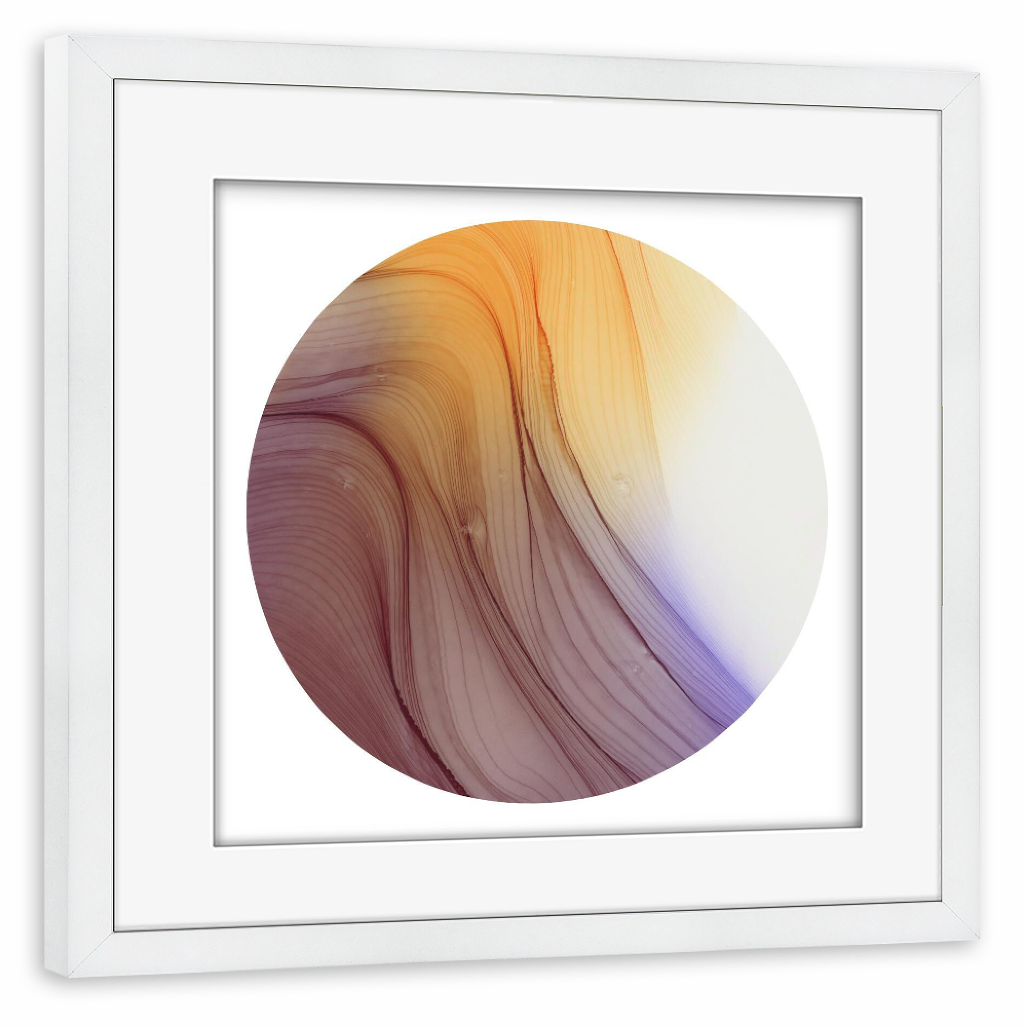Poster mit Rahmen weiß "Night - Light on Waterfall" artboxONE - Abstrakt