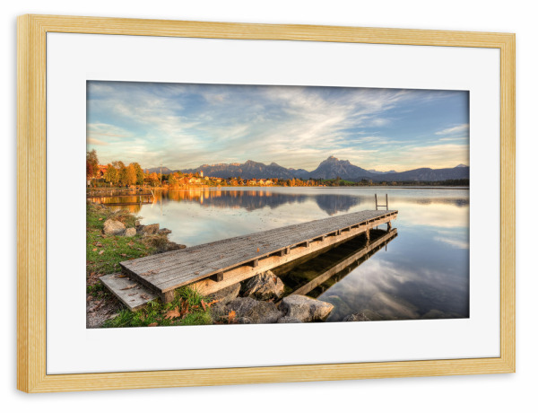 Poster mit Rahmen kiefer "Steg am Hopfensee" artboxONE - Natur,Reise
