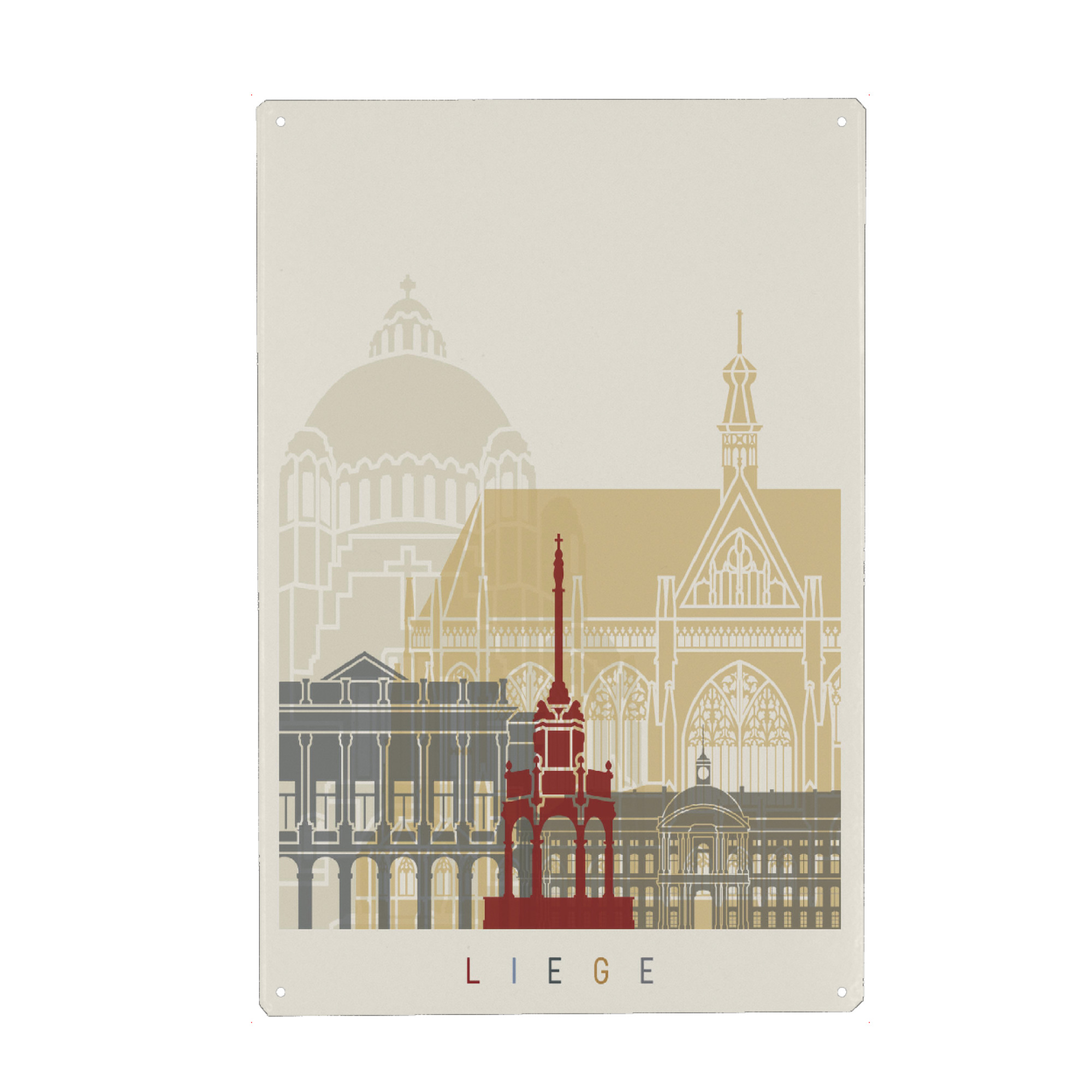 Holzbild "Liege skyline" artboxONE - Städte,Architektur
