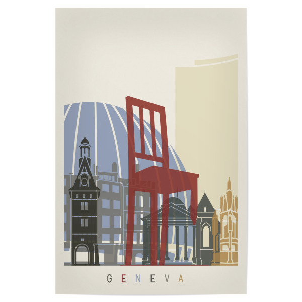Poster 30x20 cm "Geneva skyline" artboxONE - Städte,Architektur