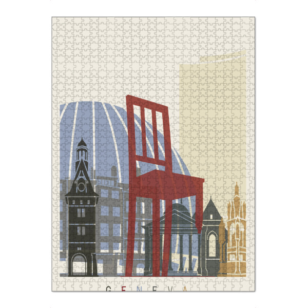 Puzzle Ravensburger "Geneva skyline" artboxONE - Städte,Architektur