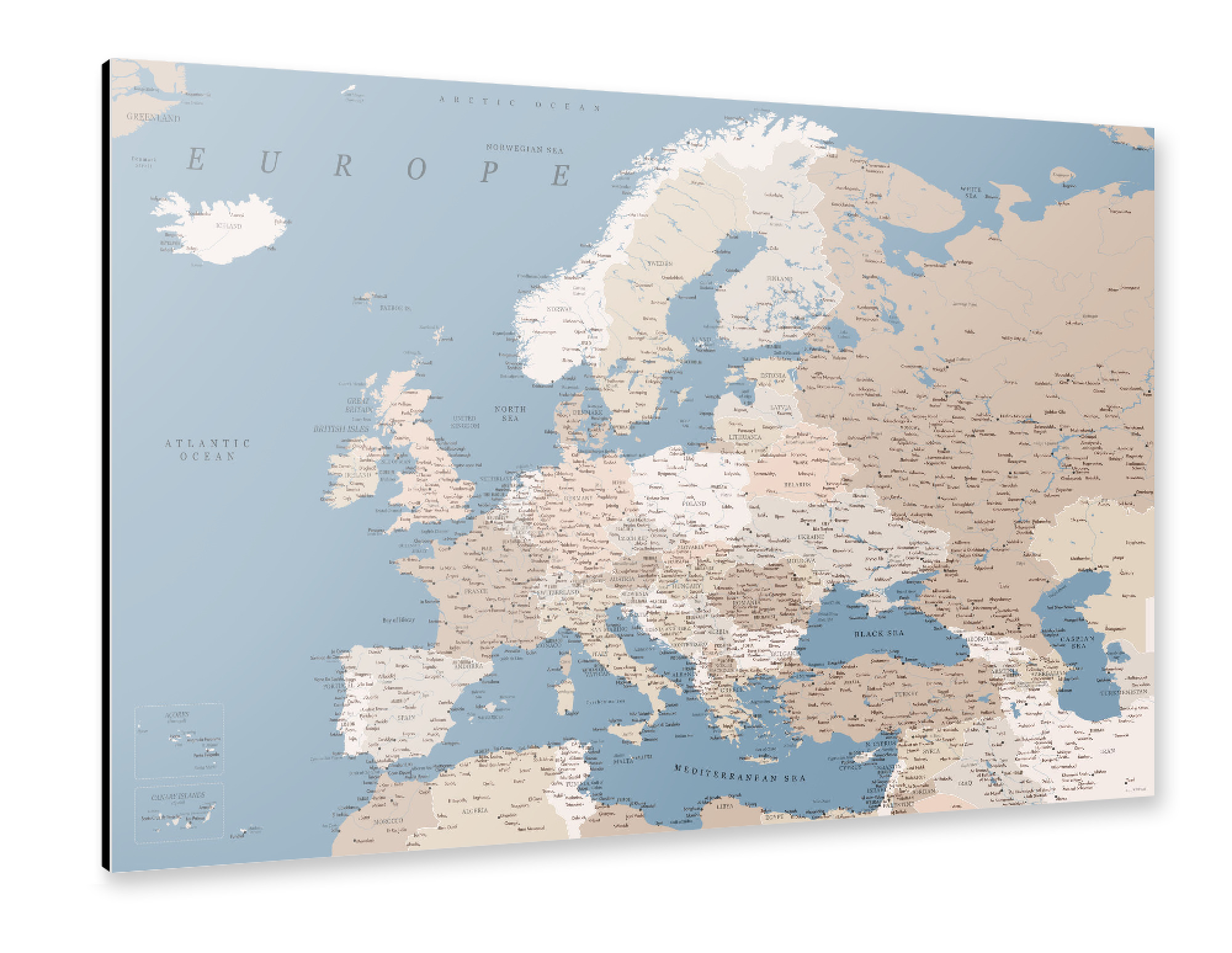 Alu-Dibond "Detailed map of Europe Amias" 30x20 cm artboxONE