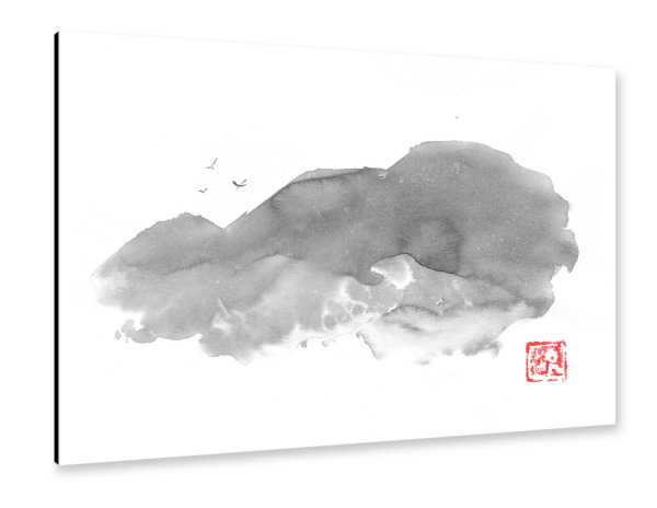 Alu-Dibond "Birds on the mountain" 30x20 cm artboxONE