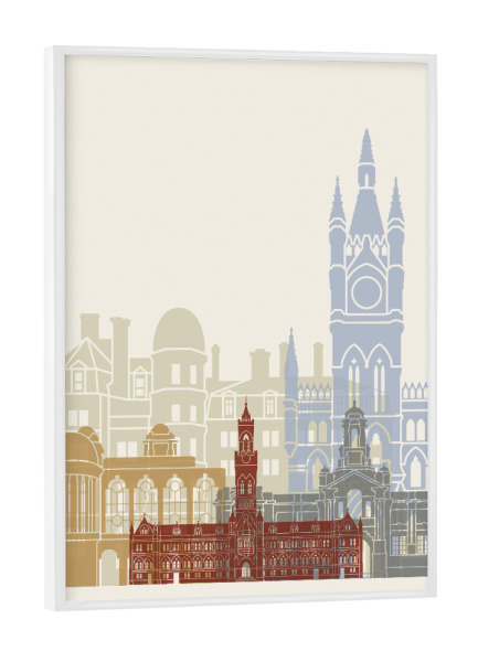 Poster mit weißem Rahmen "Bradford skyline" artboxONE - Städte,Architektur