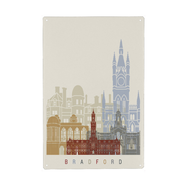 Metall Poster "Bradford skyline" artboxONE - Städte,Architektur