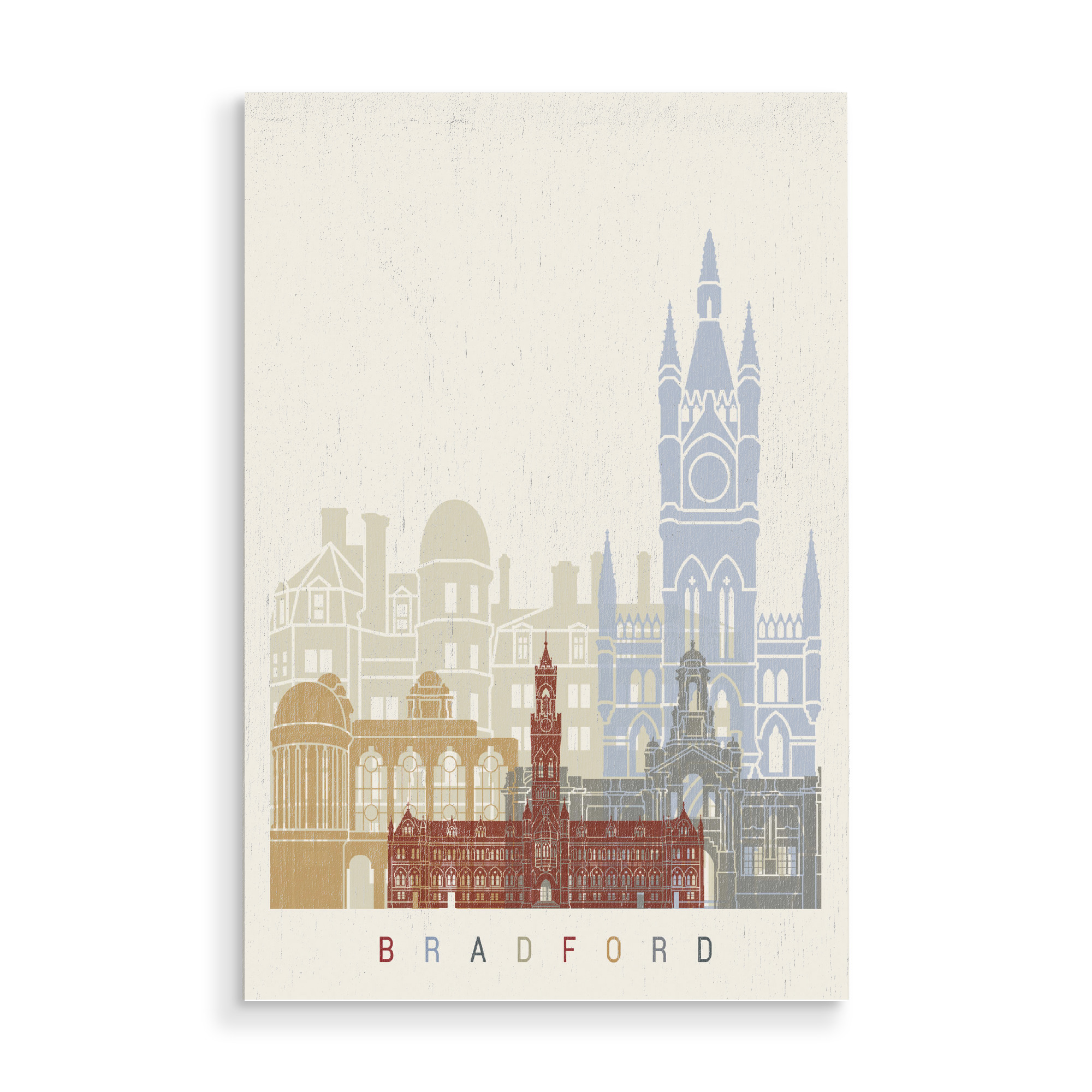 Holzbild "Bradford skyline" artboxONE - Städte,Architektur