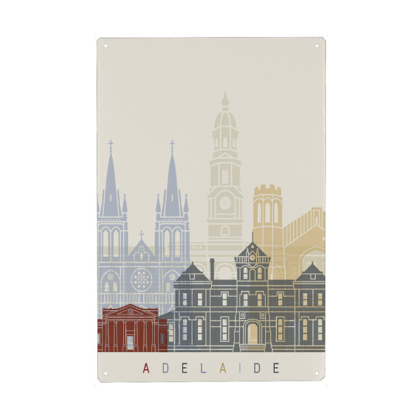 Metall Poster "Skyline Adelaide" artboxONE - Städte,Architektur