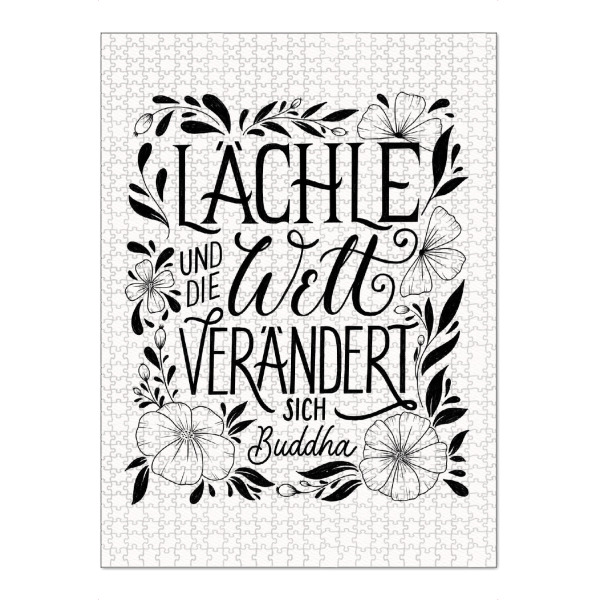 Puzzle Ravensburger "Lächle. Lettering und Florales" artboxONE - Typografie,Floral