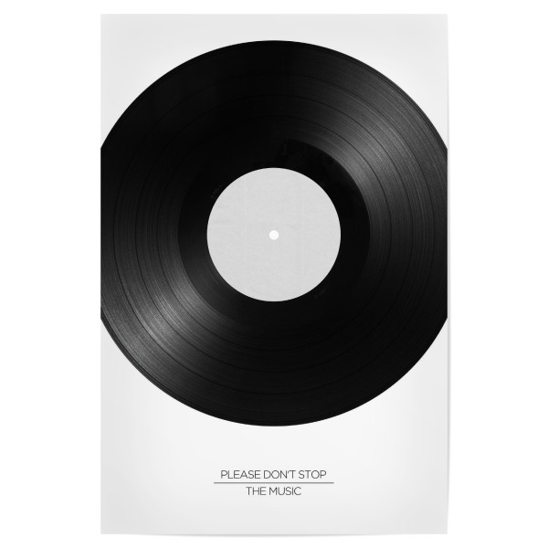 Poster 30x20 cm "DON’T STOP THE MUSIC" artboxONE - Typografie,Schwarzweiß,Musik,Liebe,Fashion