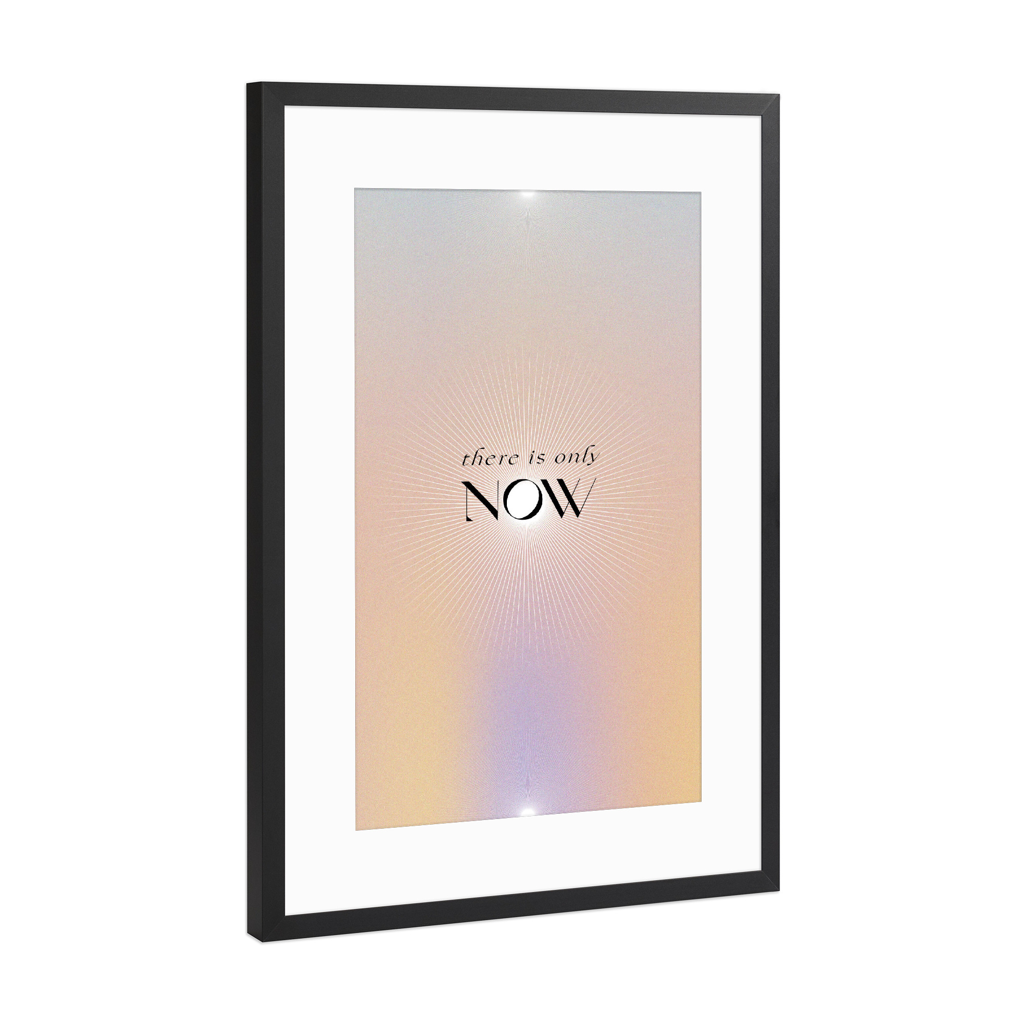 Poster mit Rahmen Schwarz (Metallic) "There is only NOW" artboxONE - Typografie,Abstrakt,Liebe