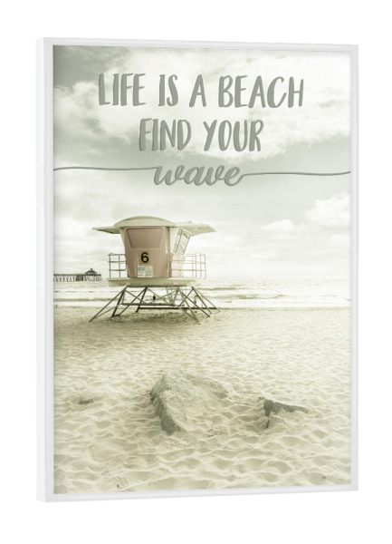 Poster mit weißem Rahmen "Finde Deinen Weg" artboxONE - Typografie,Reise / Strand und Meer