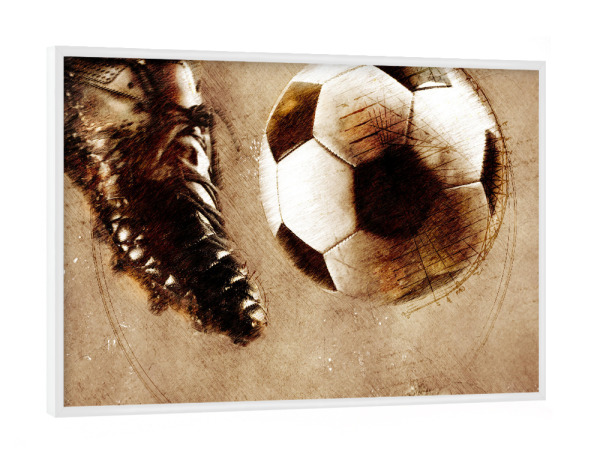 Poster mit weißem Rahmen "Striker in football" artboxONE - Sport,Sport / Fußball
