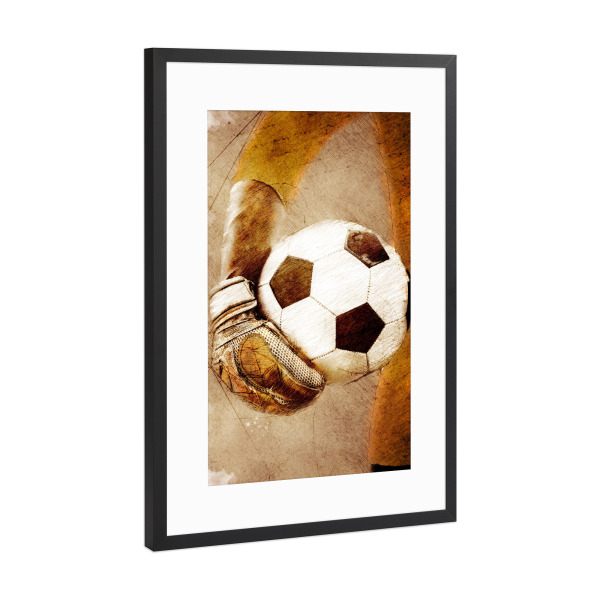 Poster mit Rahmen Schwarz (Metallic) "Goalkeeper soccer art" artboxONE - Sport,Sport / Fußball