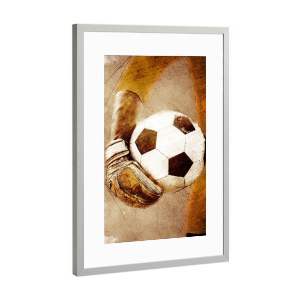 Poster mit Rahmen Silber "Goalkeeper soccer art" artboxONE - Sport,Sport / Fußball