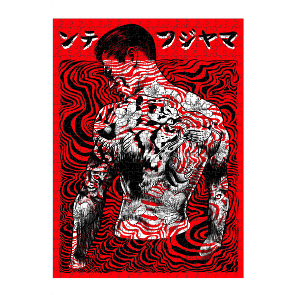 Puzzle Ravensburger "Japanese with tattooed" artboxONE - Menschen,Städte / Tokio,Männer
