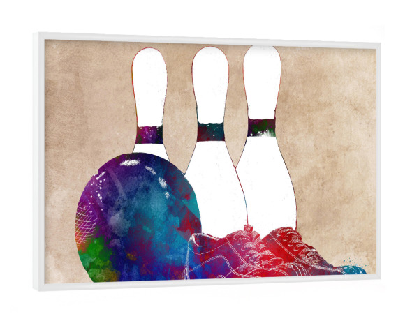 Poster mit weißem Rahmen "Bowling sport" artboxONE - Sport - Bowling,Sport,Sports,Skittles,Ball,Bowls,Game