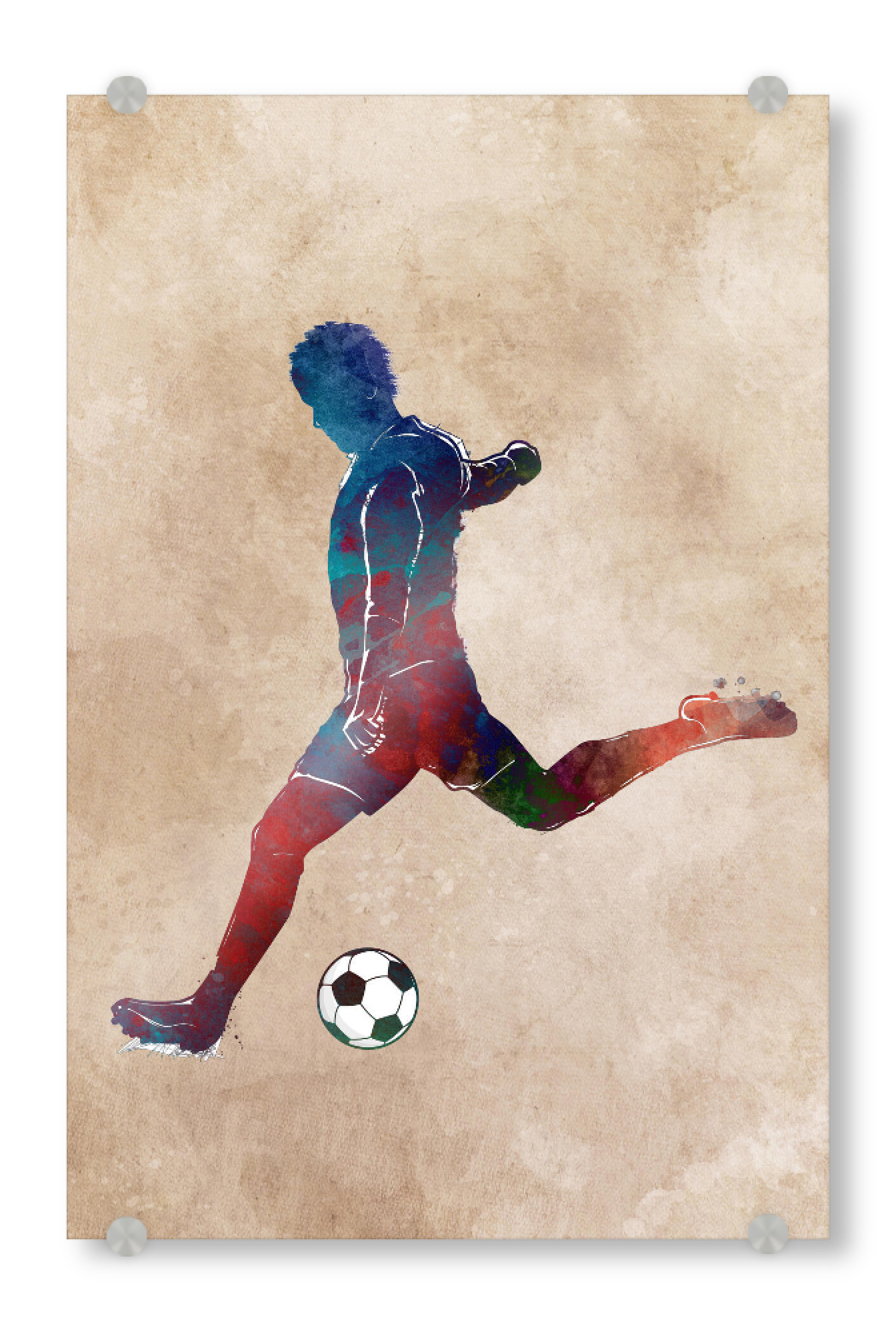 Acrylglasbild "Football art" artboxONE - Sport,Sport / Fußball - Football,Football player,Soccer,Ball,Goal,Match,Player,Sport,Active,Sports