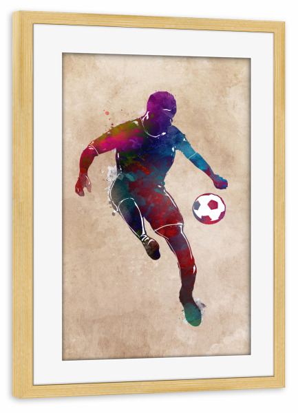 Poster mit Rahmen kiefer "Football player" artboxONE - Sport,Sport / Fußball