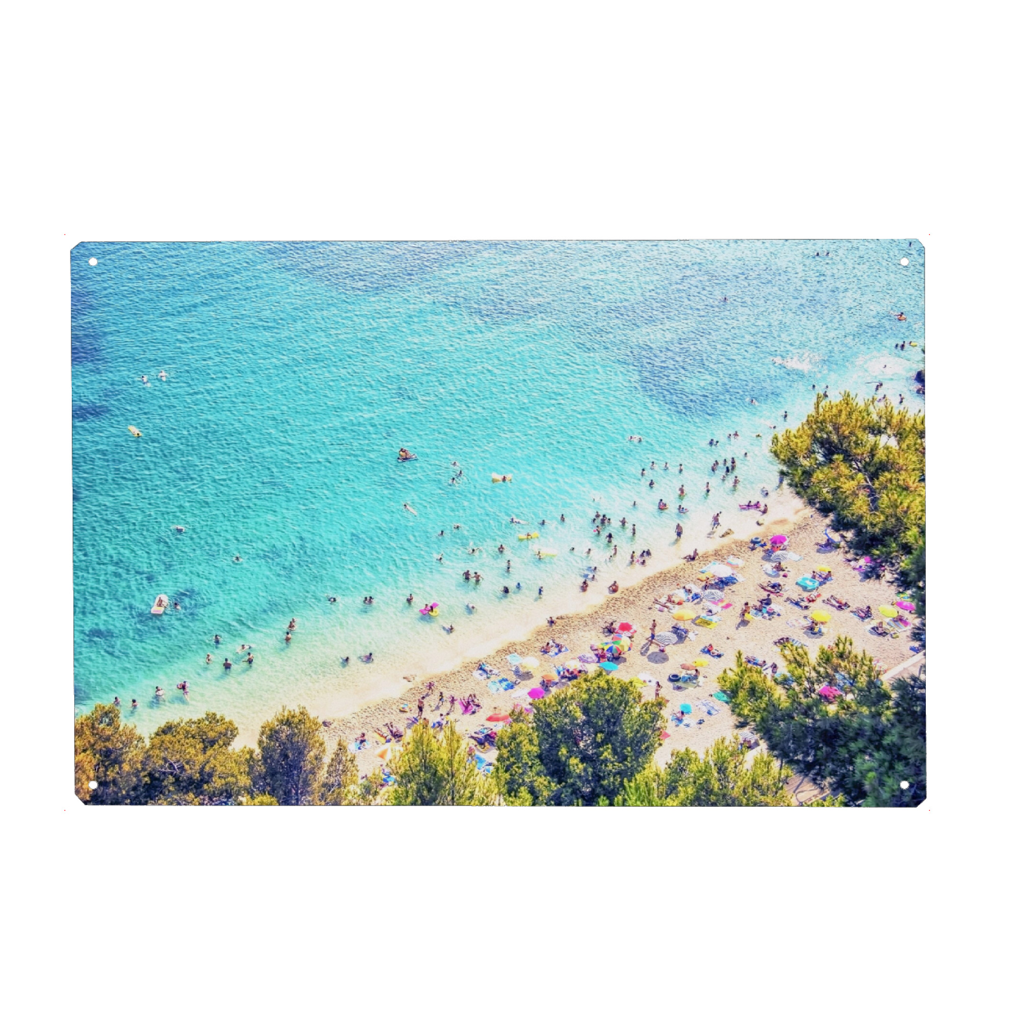 Metall Poster "Small beach in Villefranche" artboxONE - Natur,Reise,Reise / Strand und Meer,Reise / Länder