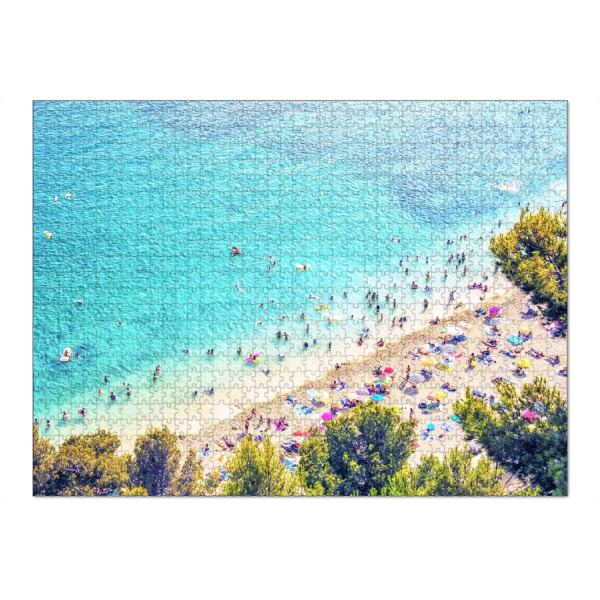 Puzzle Ravensburger "Small beach in Villefranche" artboxONE - Natur,Reise,Reise / Strand und Meer,Reise / Länder