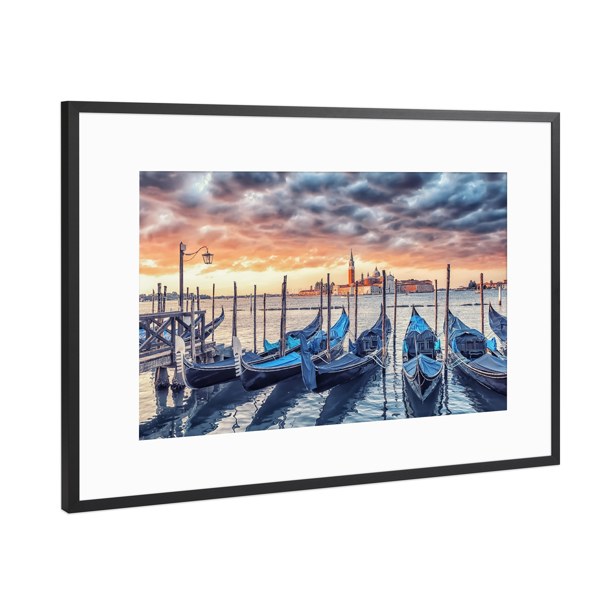 Poster mit Rahmen Schwarz (Metallic) "Epic sunrise in Venice" artboxONE - Städte,Reise,Architektur,Städte / Venedig,Reise / Länder