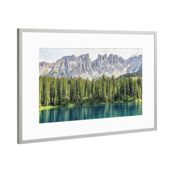 Poster mit Rahmen Silber "Turquoise Lake" artboxONE - Natur,Reise,Reise / Länder