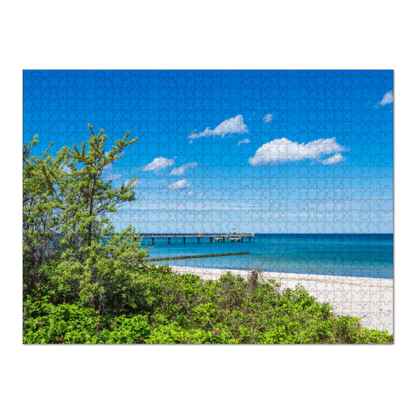 Puzzle Ravensburger "Baum, Strand und Seebrücke" artboxONE - Natur,Reise,Architektur,Reise / Strand und Meer