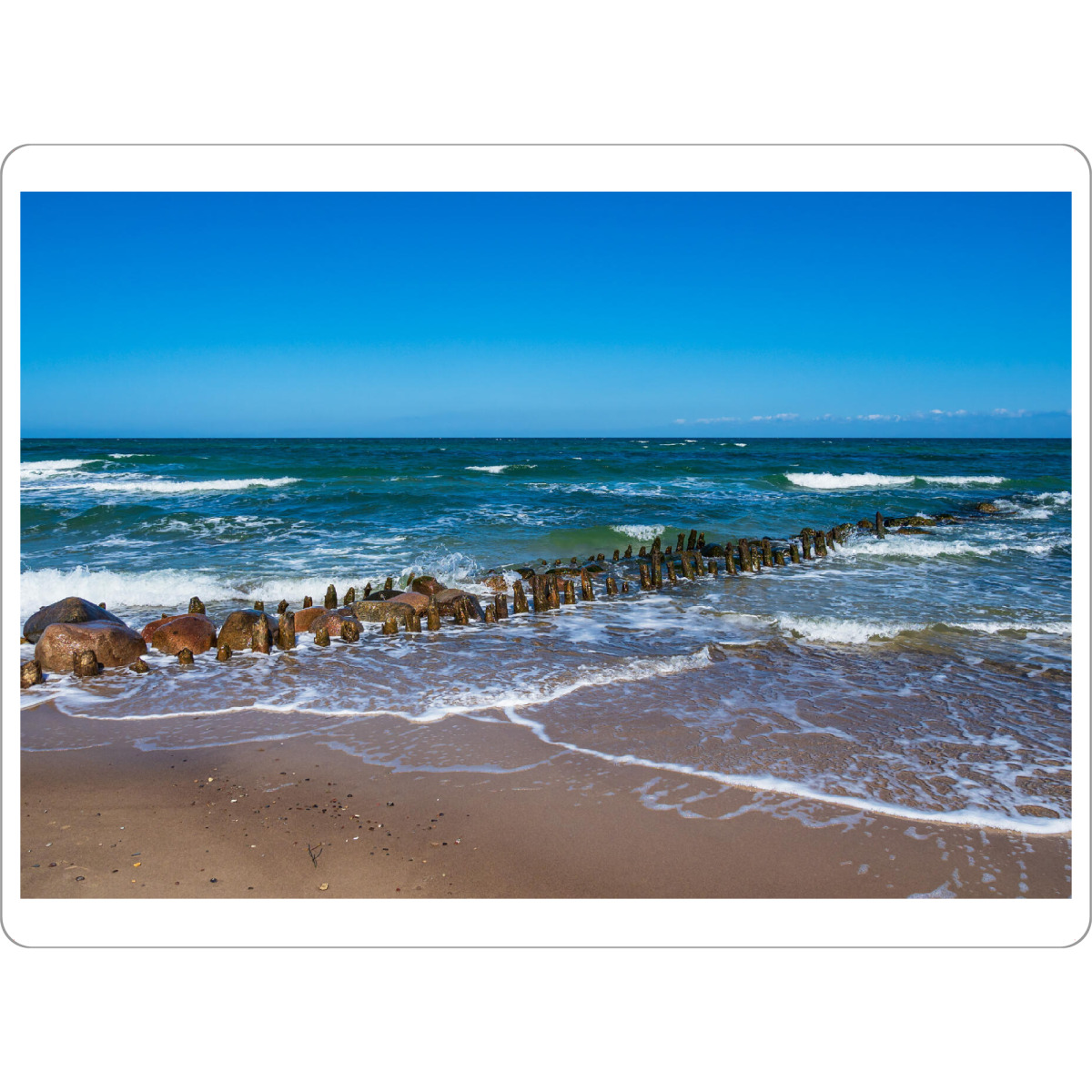 Tischset "Buhne, Wellen und Meer" artboxONE - Natur,Reise,Reise / Strand und Meer