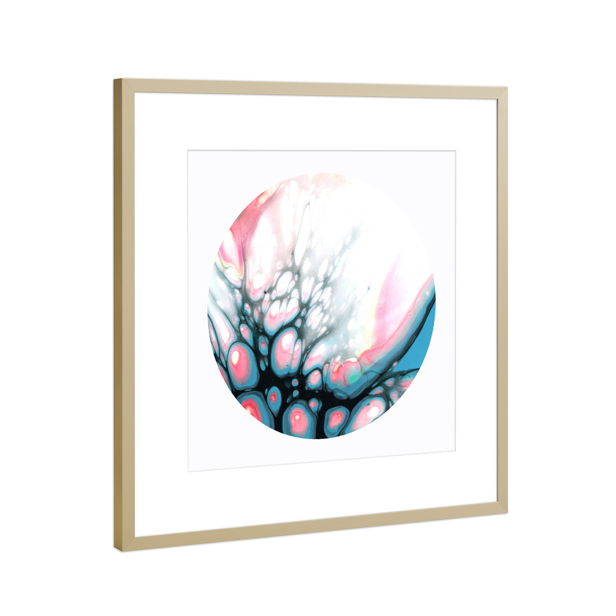 Poster mit Rahmen Gold "Light Time - cells" artboxONE - Abstrakt
