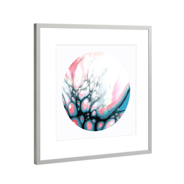 Poster mit Rahmen Silber "Light Time - cells" artboxONE - Abstrakt