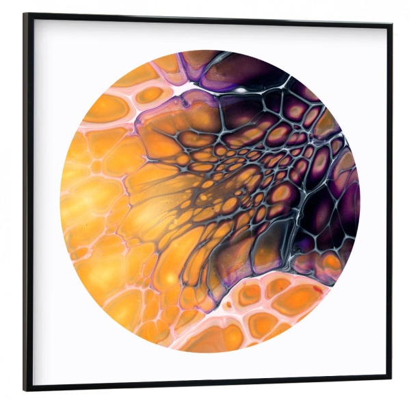 Poster mit schwarzem Rahmen 30x30 cm "Yellow then dark - Cells" artboxONE - Abstrakt