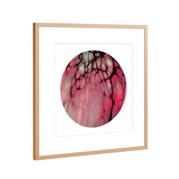 Poster mit Rahmen Kupfer "Rosa the Cells - green" artboxONE - Abstrakt