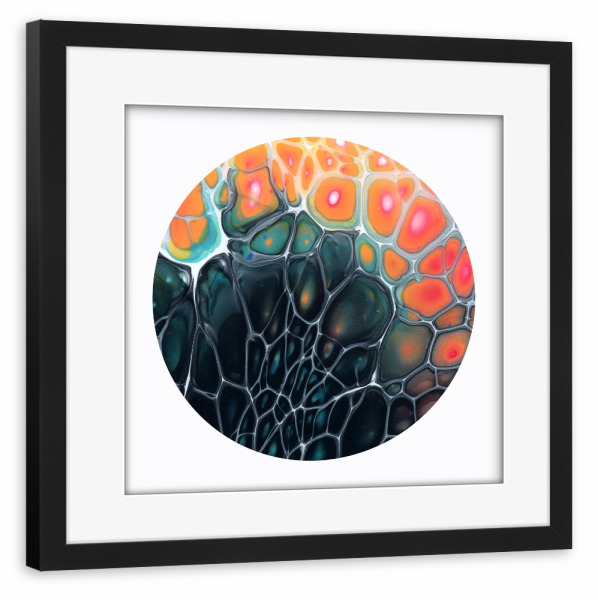 Poster mit Rahmen schwarz "Dark and Red Cells" artboxONE - Abstrakt