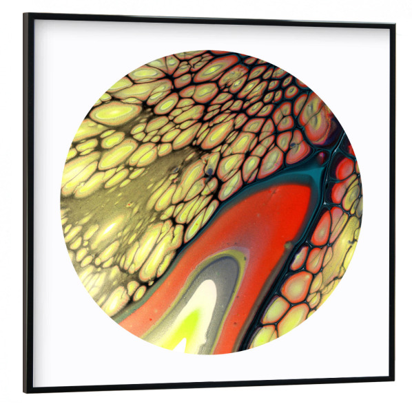 Poster mit schwarzem Rahmen 30x30 cm "Red and Yellow Cells - Art" artboxONE - Abstrakt