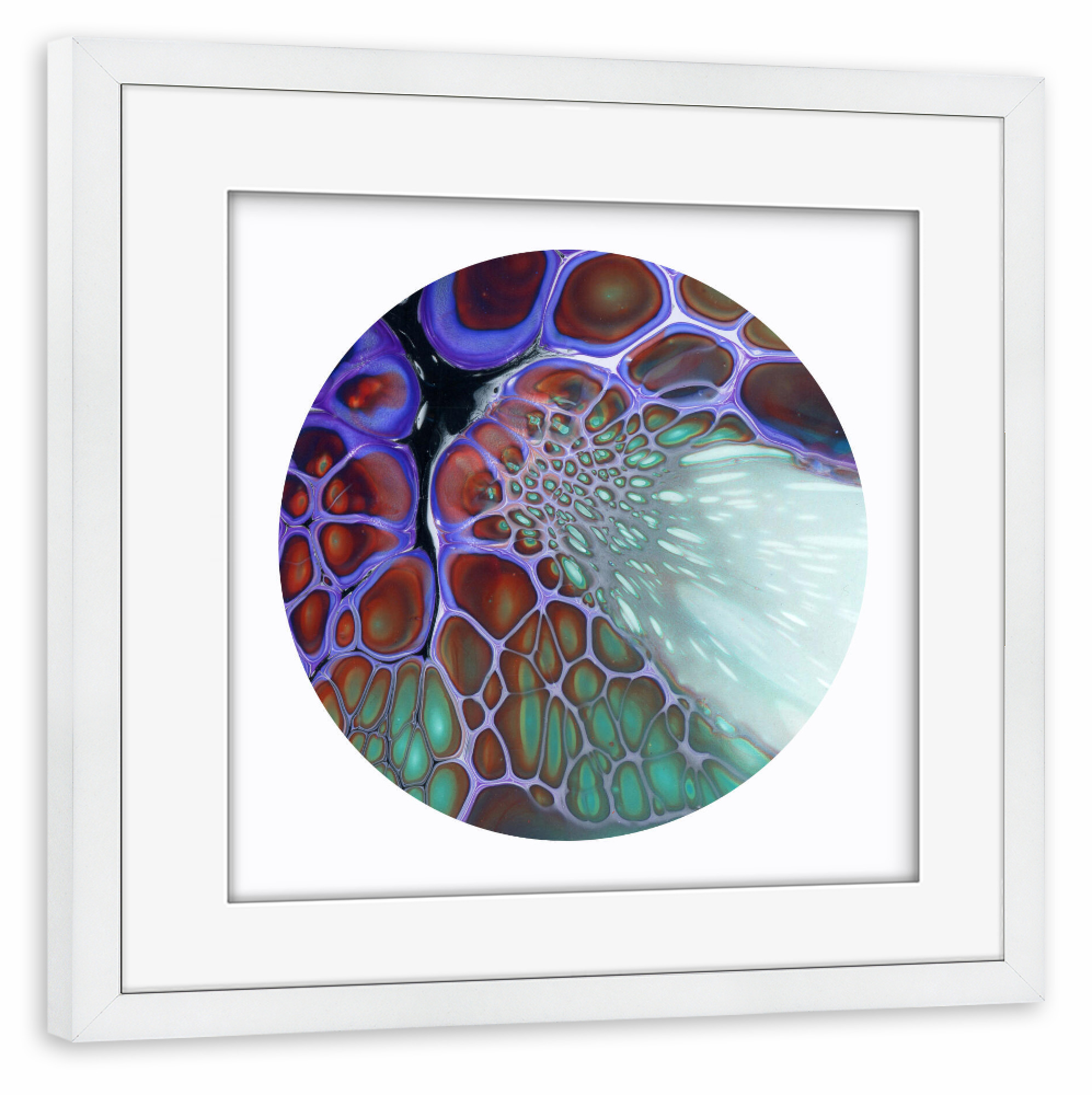 Poster mit Rahmen weiß "Dark the Cells - Art" artboxONE - Abstrakt