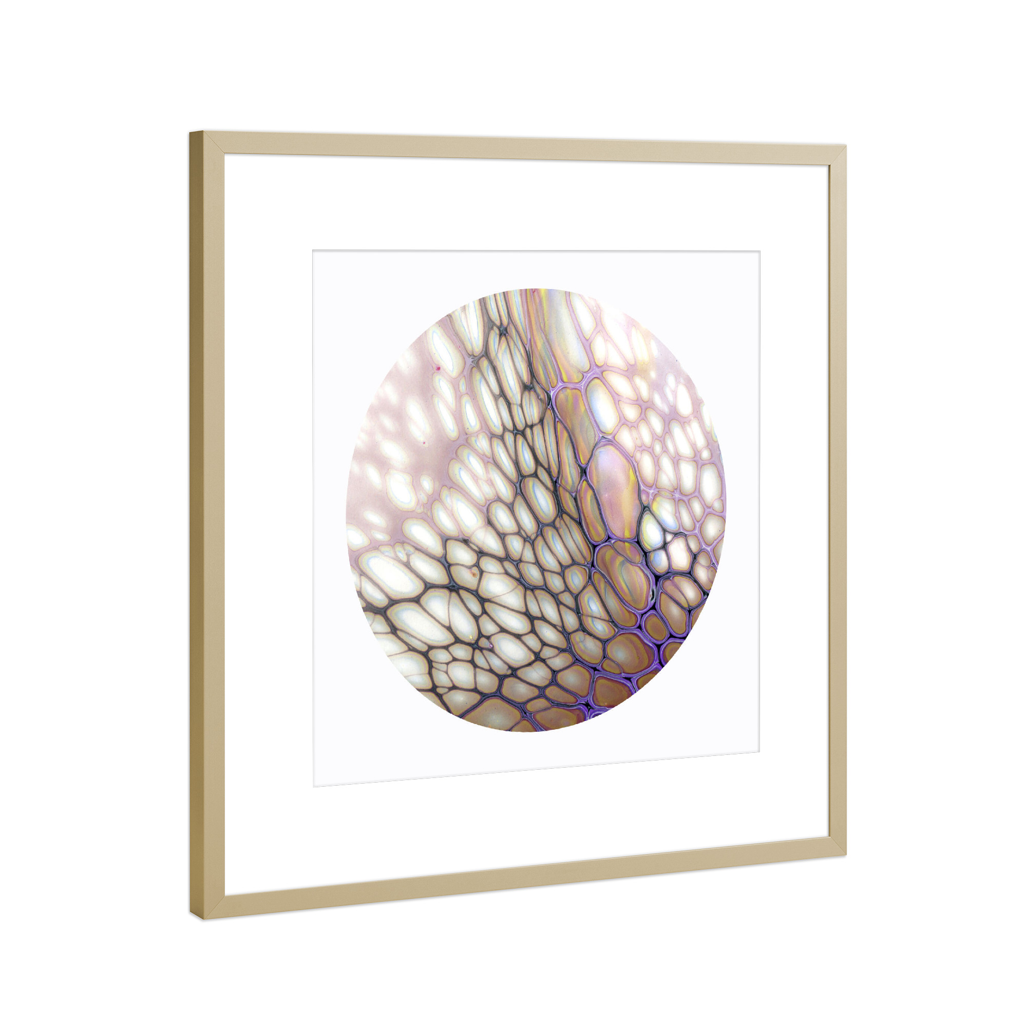 Poster mit Rahmen Gold "Light Cells - Art" artboxONE - Abstrakt