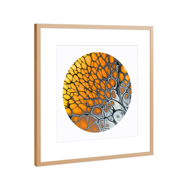 Poster mit Rahmen Kupfer "Orange Cells - Art" artboxONE - Abstrakt