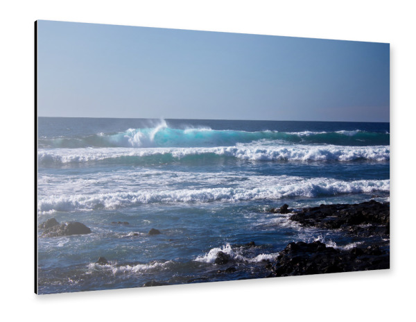 Alu-Dibond "Welle auf Lanzarote" 30x20 cm artboxONE