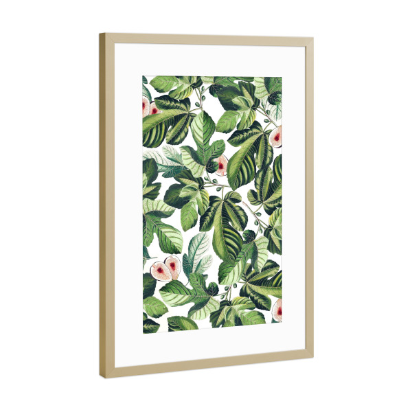 Poster mit Rahmen Gold "Fig Garden" artboxONE - Natur,Floral