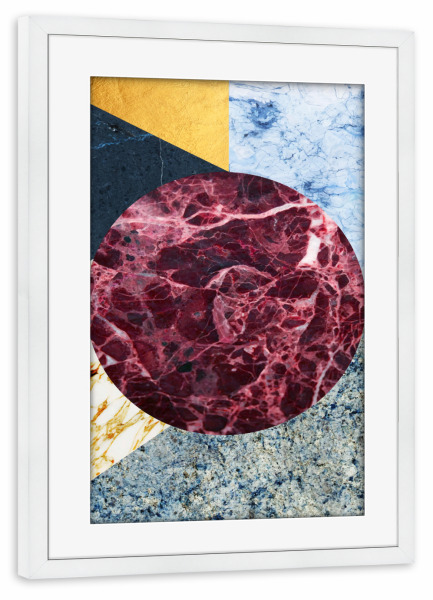Poster mit Rahmen weiß "Marble Ecstasy-I" artboxONE - Abstrakt,Geometrie