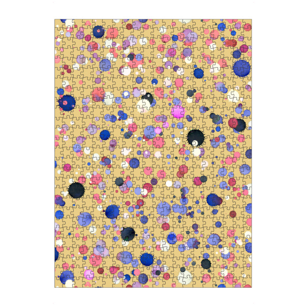 artboxONE Puzzle "Drops Dots Watercolor Mustard" artboxONE - Abstrakt,Festivals,Lustig