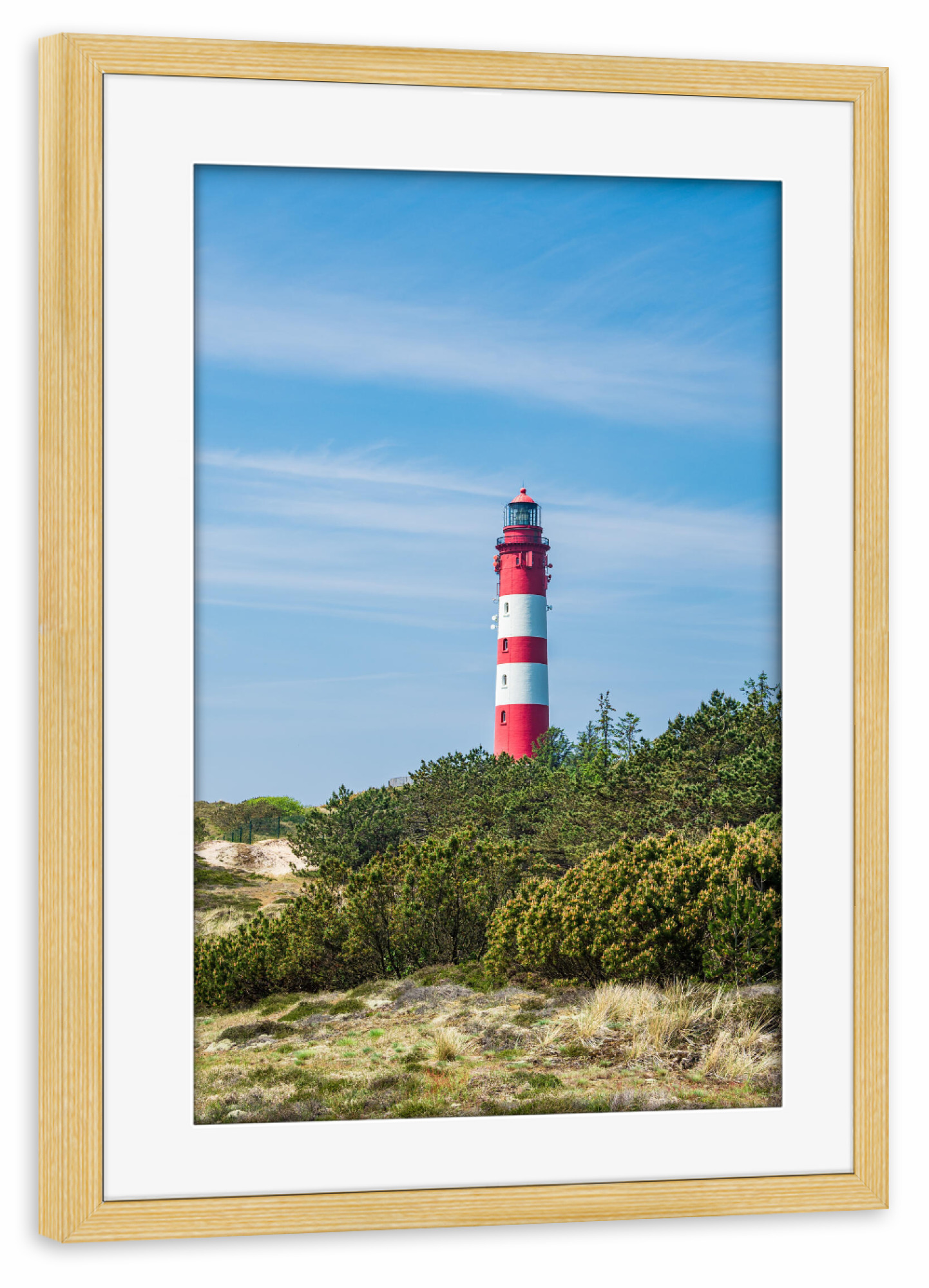 Poster mit Rahmen kiefer "Amrum Leuchtturm" artboxONE - Natur,Reise,Architektur